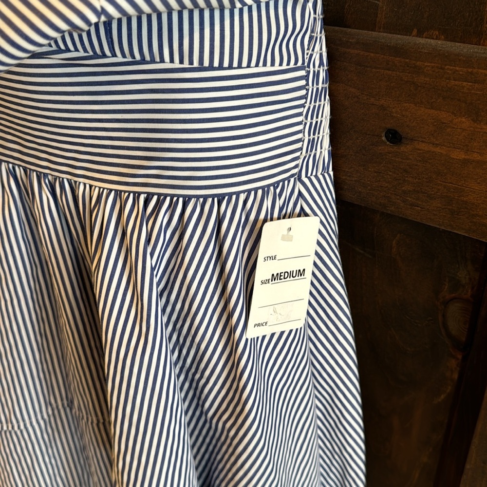 Blue and white striped high-low strappy sundress - Women's size Medium - Picture 6 of 9